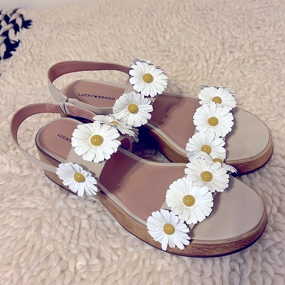 LUCKY BRAND Womens Beige Daisy Juleii Slip On Leather Slingback Sandal 11 M - Picture 8 of 11